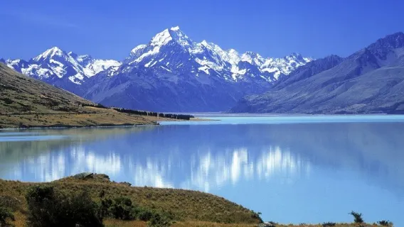 perjalanan satu hari ke Gunung Cook dari Christchurch ke Danau Tekapo, Selandia Baru