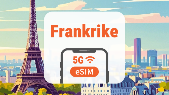 Frankrike 5G eSIM | Dubbla nätverk • Alla AI & TikTok | 1–30 dagar | QR-kod