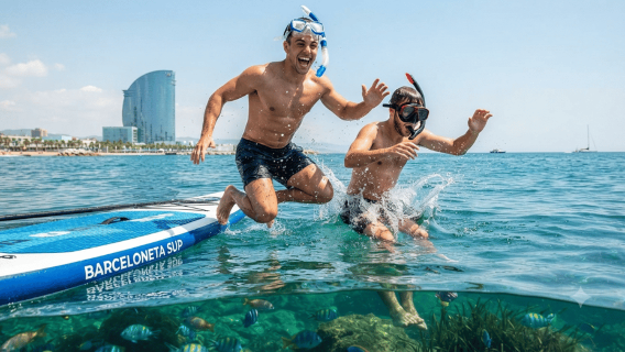 Barcelona: Paddlesurf-Schnorcheln und lokale Geheimnisse Aktivität