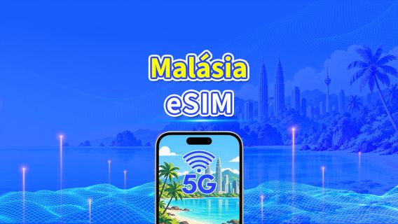Malásia 5G eSIM | 3 redes incluídas | Pacote de dados diário/total | 1–30 dias | Cobrança de 24 horas | Código QR