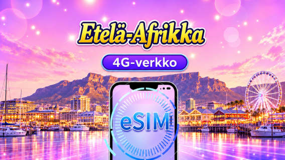 Etelä-Afrikka | 5G/4G eSIM | Päiväpaketti/Datapaketti | Luonnollinen päivälaskutus | 1–30 päivää | QR-koodi