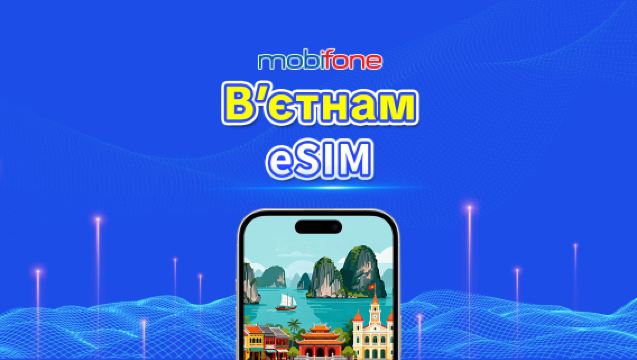 Vietnamin mobifone eSIM | 4G | 30GB/50GB kokonaismäärä | paikallinen puhelinnumero | luonnollinen päivälaskutus | QR-koodi