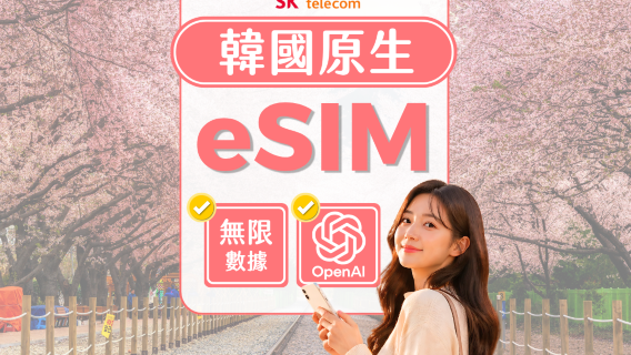 【贈送T-money | 韓國eSIM】韓國SK Telecom高速原生數據可通話eSIM + 贈送Daiso折價券