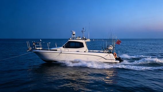 Qinhuangdao private fishing charter - 12 m super nice fishing boat at Beidaihe for deep sea fishing