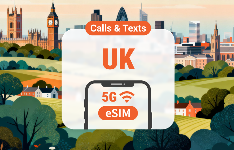Europa 50 Länder 5G eSIM | Anrufe & SMS • Unbegrenzte Daten in UK | 30 Tage