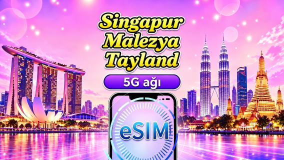 Singapur / Malezya / Tayland 5G eSIM | Google Maps / TikTok / ChatGPT destekler | Günlük / Toplam Veri Paketleri | 24 Saatlik Faturalandırma | 1–30 Gün | QR Kodu