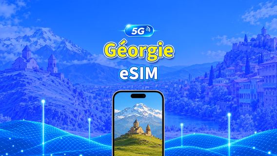Géorgie 5G/4G eSIM | 3 réseaux inclus | Compatible IA & TikTok | Forfait journalier/données totales | Facturation toutes les 24 heures | 1–30 jours | QR Code