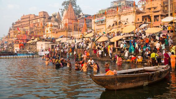 ワーラーナシー終日スピリチュアルツアー(サーナス&ガンジス川ボートライド付き)
