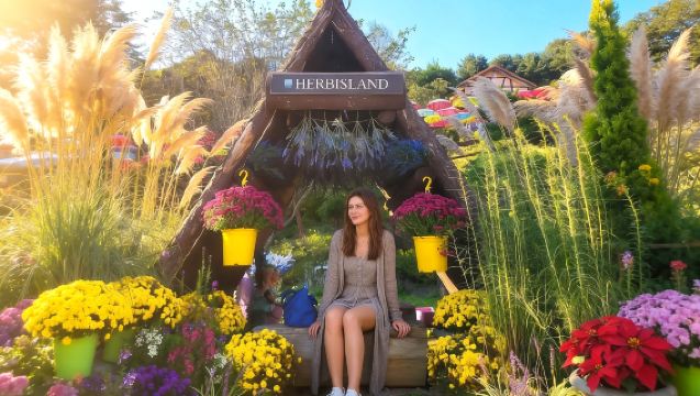 Strawberry Picking + Sanjung Lake + Pigeon Valley Waterfall + Pocheon Herb Island 1-day tour