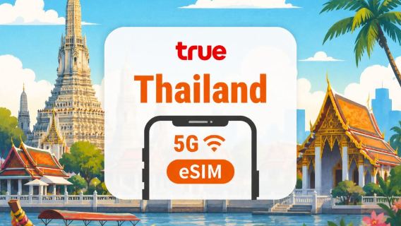 Thailand True 5G eSIM | Lokale IP • Thailändische Rufnummer | 7/10/15 Tage | QR-Code