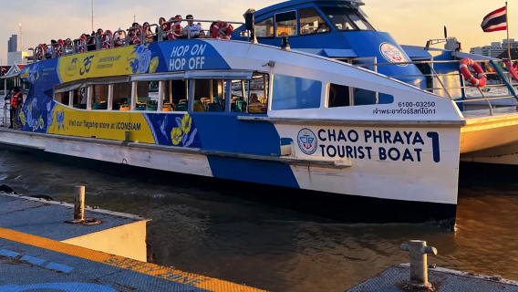 Bangkok Chao Phraya River hop-on hop-off public transportation boat - full-day pass same price for all visitors