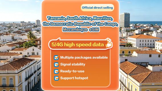 [5 destinos en África] 5G/4G | Tarjeta eSIM de internet | China Mobile CMLink | Opción de 1-30 días | Recargable | Compatible con hotspot