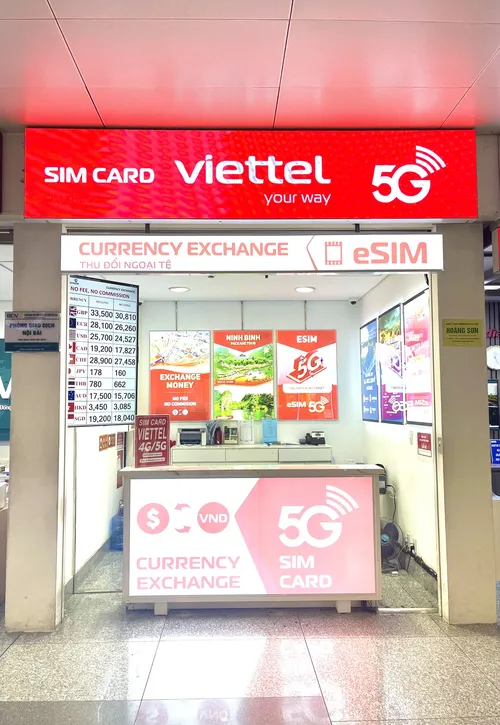 Vietnam 4G/5G SIM Card Pickup at Hanoi Airport Viettel