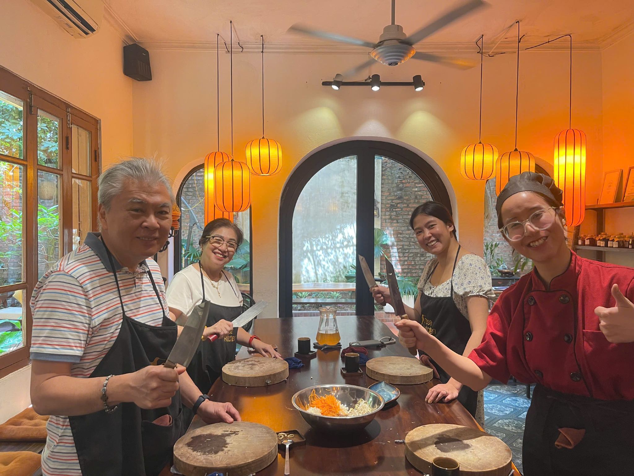 Hanoi Cooking Class with Cha Ca La Vong & Fresh Spring Rolls in Garden Villa