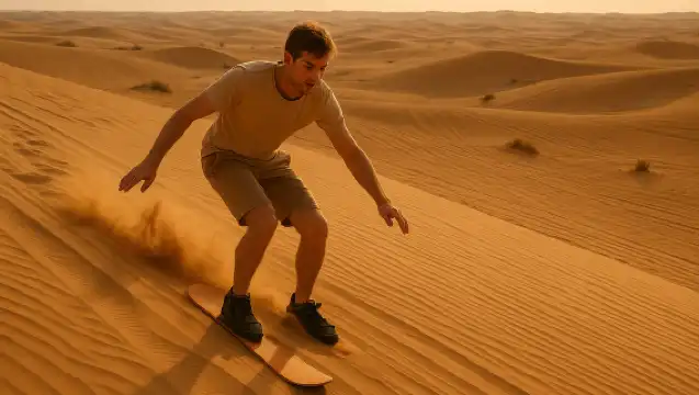 杜拜傍晚沙漠探險含接送服務、滑沙、騎駱駝及燒烤晚餐