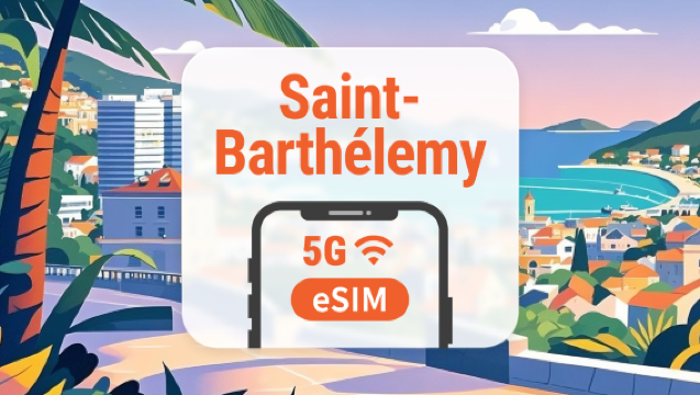 eSIM 5G Saint-Barthélemy | Accesso completo a AI e TikTok | 1–30 giorni | QR istantaneo