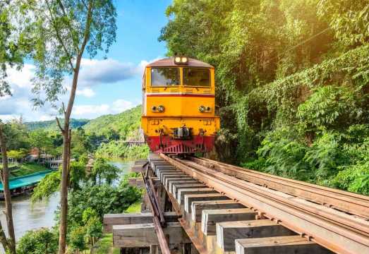 Private Kanchanaburi Death Railway Train Ride & Elephant Care from Bangkok