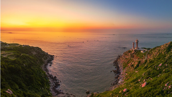 Esperienza del paesaggio naturale dell'isola di Nan'ao a Shantou, Guangdong, attraversando il ponte di Nan'ao