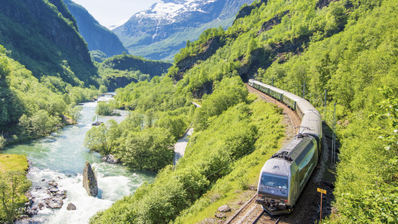 Round-trip ticket for the Flåm railway (Flåmsbana) in Norway