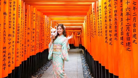 Excursion d'une journée Kyoto & Nara | Parc de Nara + Fushimi Inari + Sentier de bambous + Train romantique en option