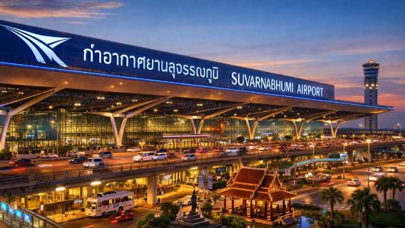 Servicio guiado de una parada: Aeropuerto Internacional Suvarnabhumi de Bangkok - Desde el avión hasta la llegada