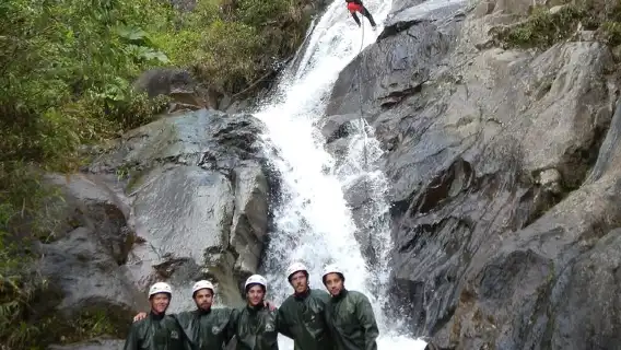Canyoning in Baños Chamana Waterfall