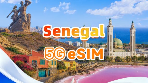 Senegal 5G eSIM | Understøtter All AI & TikTok | I alt 1-30GB | 3-30 dage | 24-timers fakturering | QR code