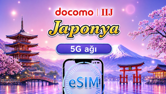 Japonya | DOCOMO eSIM | Günlük paket/Veri paketi | Takvim günü bazında faturalandırma | 1-30 gün | QR kod