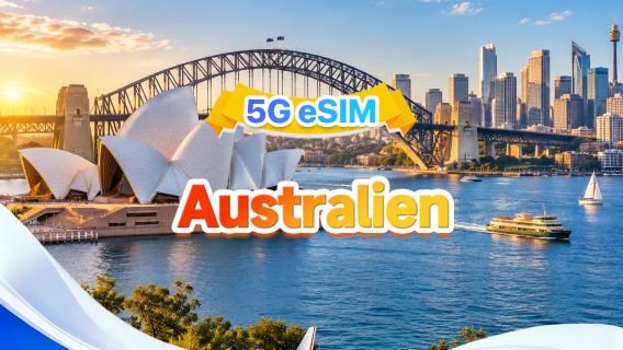 Australien 5G eSIM | Unterstützung mehrerer Netze, unterstützt alle KI-Apps & TikTok | 500 MB/Tag – 100 GB gesamt | 1–60 Tage | Abrechnung rund um die Uhr | QR-Code