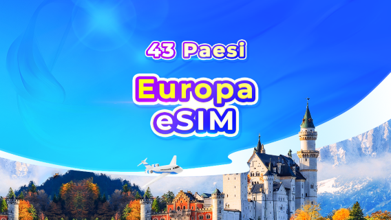 eSIM 4G/5G Europa | AI & TikTok | Pacchetti giornalieri/Pacchtti a dati totali | Validità a 24 ore | Codice QR
