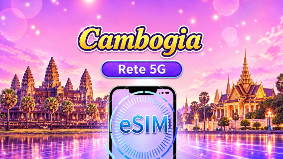 Cambogia | eSIM 4G/5G | Pacchetto giornaliero/di dati | Tariffazione a 24 ore | 1-30 giorni | Codice QR