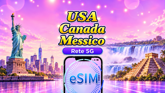 Stati Uniti d'America/Canada/Messico | eSIM 5G | Supporta Google Maps/TikTok | Pacchetto giornaliero/dati | Addebito per giorni di calendario | 1-90 giorni | Codice QR
