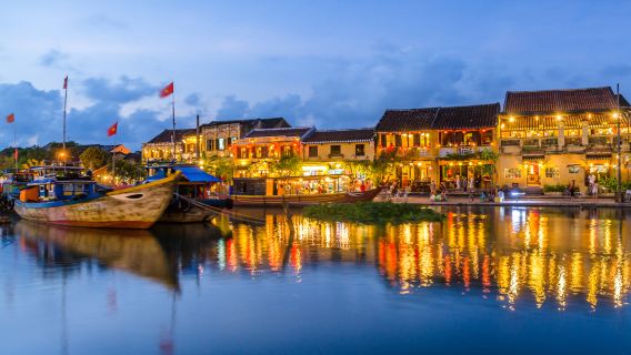 tour di gruppo notturno della Montagna di Marmo e dell'antica città di Hoi An da Da Nang | Avventura pomeridiana e Festival delle Lanterne notturno