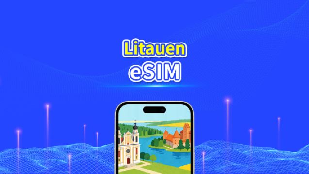 Litauen eSIM | Highspeed-Daten | 5G/4G | Tages-/Datenpaket | 24 Stunden | 1–30 Tage | QR-Code