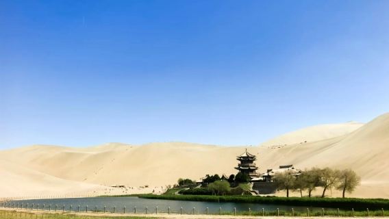 Dunhuang 1-day private tour: Mingsha mountain + Crescent moon spring + immersive drama "See Dunhuang again"
