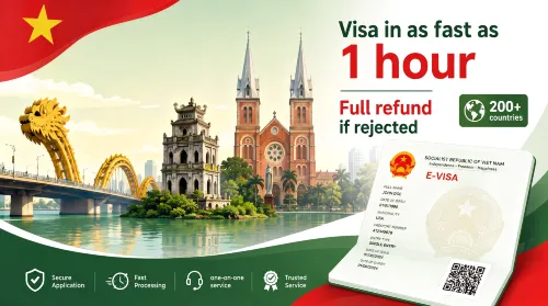 Vietnam 1-4 Hours Express e-Visa -Tourism |Fast Approval+VIP Fast-Track| Global Acceptance
