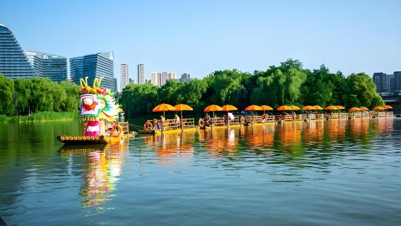 Xi'an Qujiang Pool Heritage Park golden dragon cruise half-day tour: Boat tour of Qujiang + experience the grandeur of the Tang dynasty