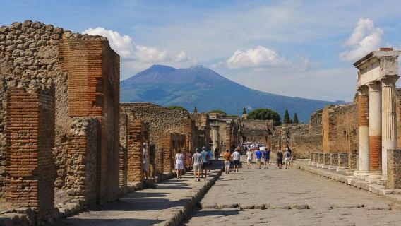 From Naples/Salerno: Pompeii, Sorrento and Amalfi Coast Tour