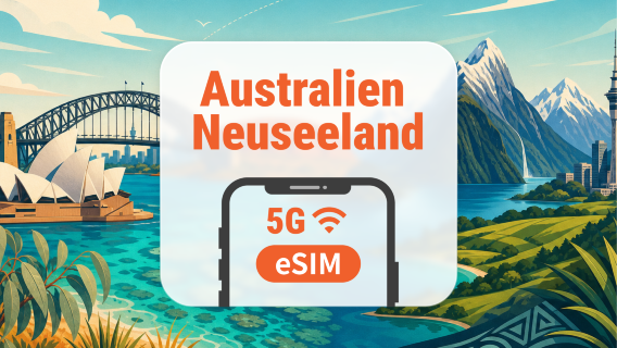 Australien & Neuseeland 5G eSIM | KI-Apps & TikTok | 1–30 Tage | QR-Code