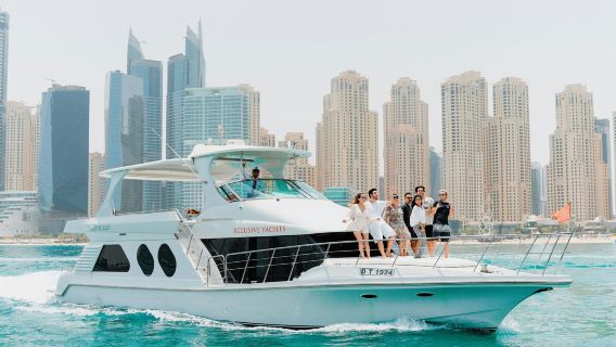 Dubai Harbour Luxury Yacht Tour with BBQ and Drinks