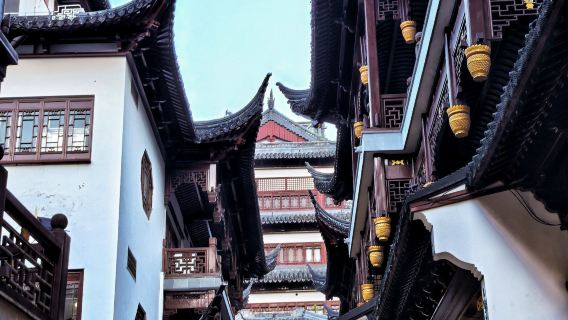 [Tour in inglese a Shanghai di un giorno] Tempio del Dio della Città + Giardino Yuyuan + Villaggio sull'acqua di Zhujiajiao + Bus sul Bund con biglietto d'ingresso incluso