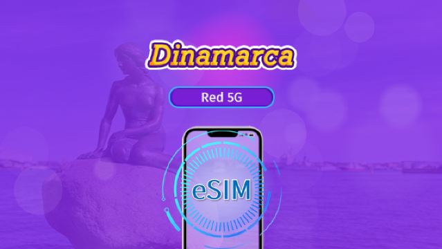 Dinamarca | eSIM 5G/4G | Plan Completo | Facturación cada 24 horas | 7-30 días | Código QR