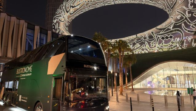 Bustronome Dubai Glass-Roof Dinner Bus with Premium 6 Course Menu