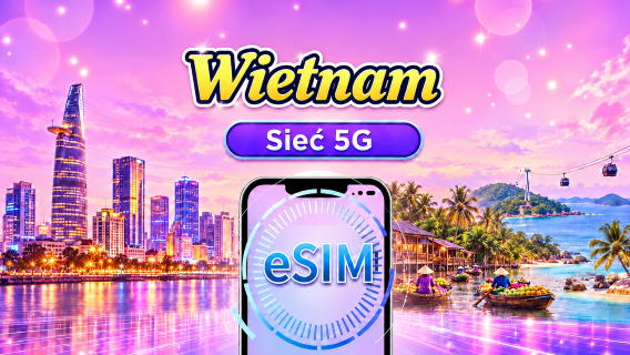Wietnam | 4G/5G eSIM | Pakiet dobowy/pakiet danych | Rozliczenie 24-godzinne | 1-30 dni | Kod QR