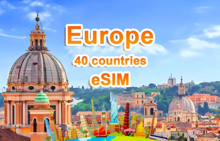 Europäische 4G/5G eSIM | Tagespaket/Gesamtpaket | 500 MB/Tag – insgesamt 30 GB | 1–30 Tage | 24-Stunden-System | QR-Code
