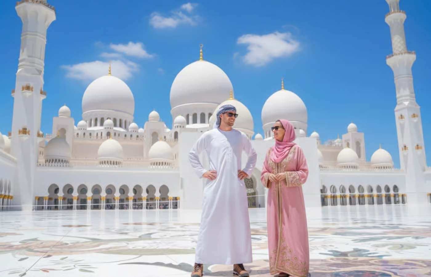 아랍에미리트 두바이 출발 아부다비 셰이크 자이드 그랜드 모스크 당일 치기 여행 입장권+픽업 서비스