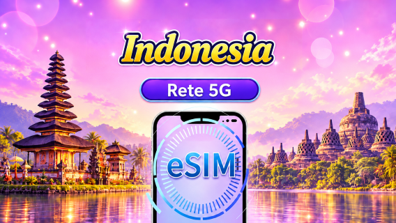 Indonesia | eSIM 4G/5G | Pacchetto giornaliero/di dati | Tariffazione a 24 ore | Durata da 1 a 30 giorni | Codice QR
