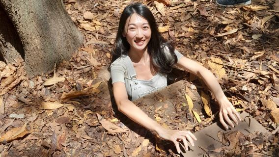 Small group tours available in both Chinese and English, Ho Chi Minh City Cu Chi Tunnel half-day tour with free pickup in Pham Ngu Lao area.