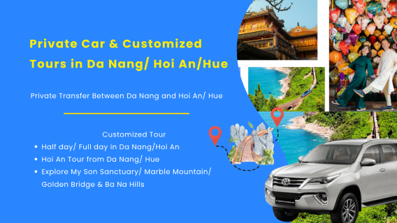 Carro privativo entre a Cidade Antiga de Hoi An e Da Nang