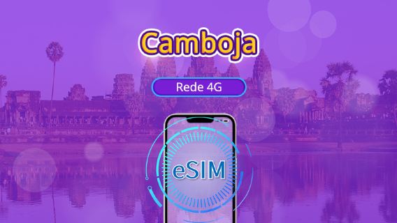 Camboja | eSIM 4G/5G | Pacote diário/Pacote de dados | Cobrança de 24 horas | 1-30 dias | Código QR